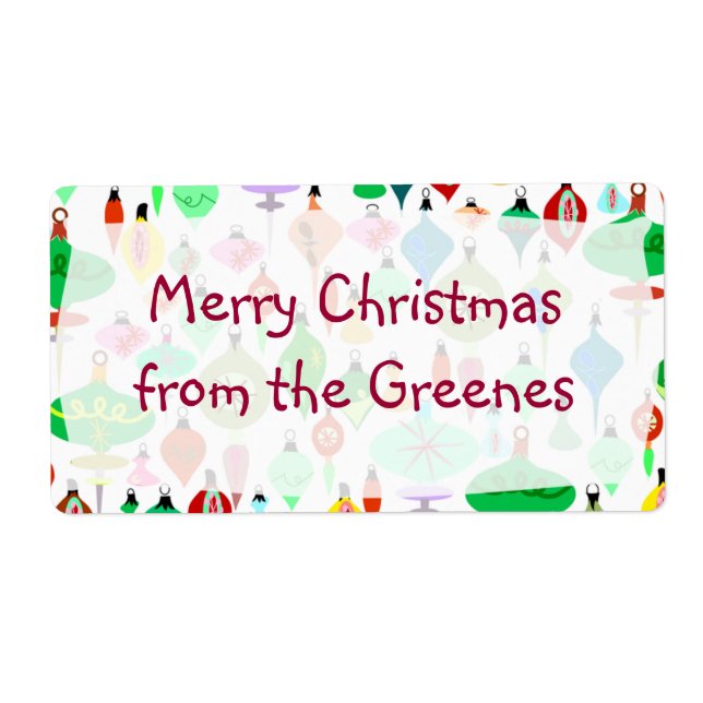 Étiquettes de Noël rétro (Devant)