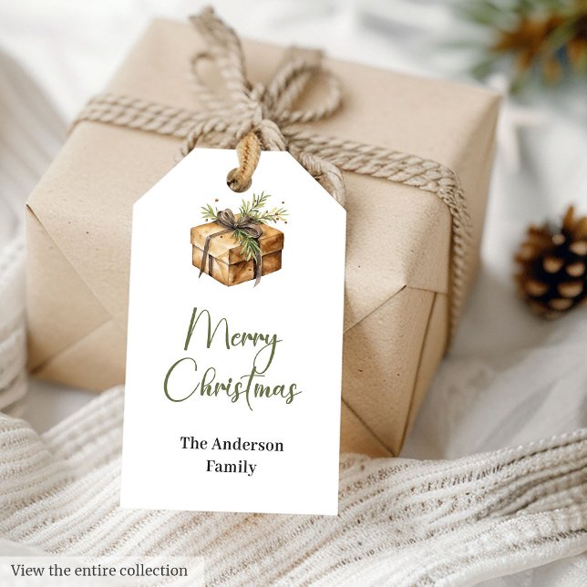 Étiquettes de Noël Rustiques Neutres Minimalistes  (Cozy Minimalist Neutral Rustic Christmas Tag)