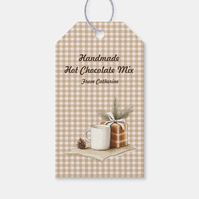 Étiquettes de Noël rustiques pour mélange de choco (Devant)