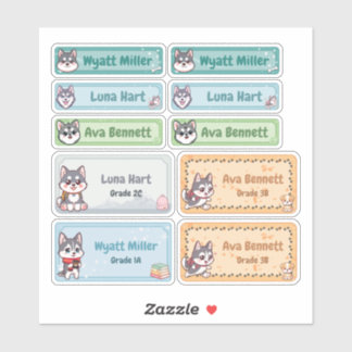 Étiquettes de nom Chibi Husky