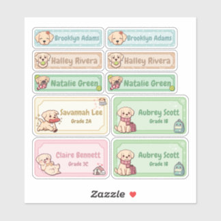 Étiquettes de nom Chibi Labrador