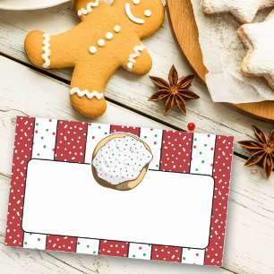 Étiquettes de nom de biscuits italiens mignons pou