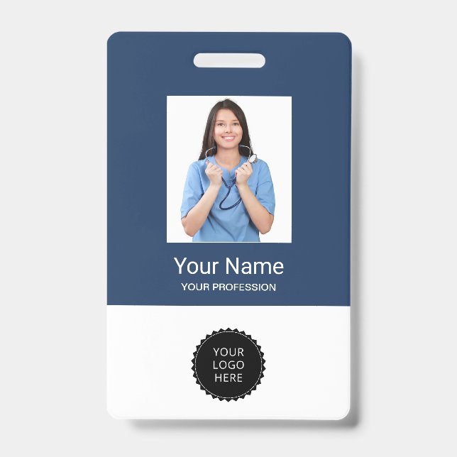 Étiquettes de nom de bureau Badges de logo de phot (Avant)