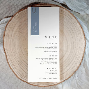 Étiquettes de nom de mariage bleu poussiéreux Cart