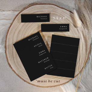 Étiquettes de nom de mariage Noir & Blanc 3,5 x 1 