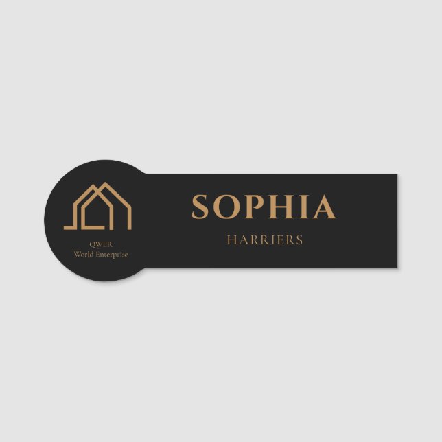 Étiquettes de nom de marque de logo de courtier im (Devant)