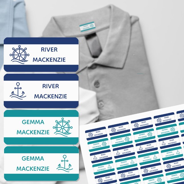 Étiquettes de nom de vêtements codées par couleur  (Créateur téléchargé)