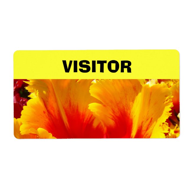 Étiquettes de nom de VISITEUR Fleur de Tulipes Col (Devant)
