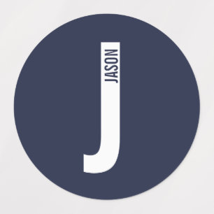 Étiquettes de nom et monogramme personnalisées mod