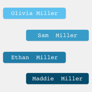 Étiquettes de nom étanche colorés pour la garderie