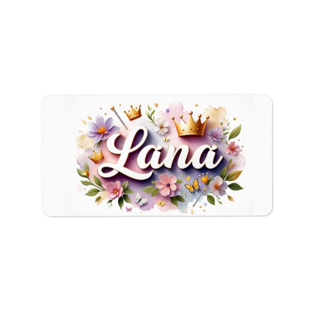 Étiquettes de nom florales Princesse – Autocollant (Devant)
