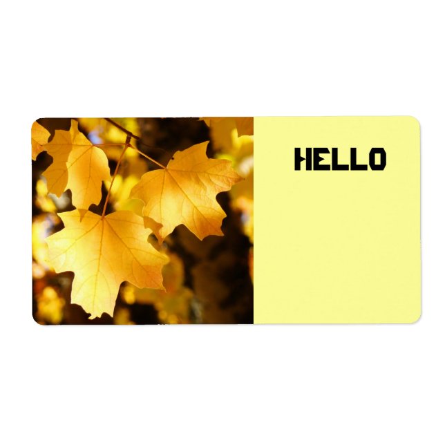 Étiquettes de nom HELLO personnalisées Feuilles de (Devant)