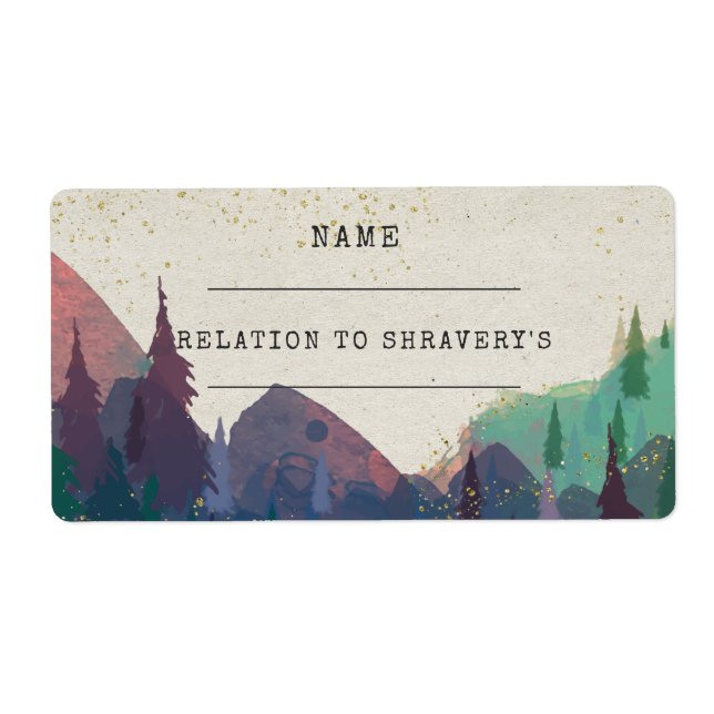 Étiquettes de nom pour invités de mariage élégant  (Devant)