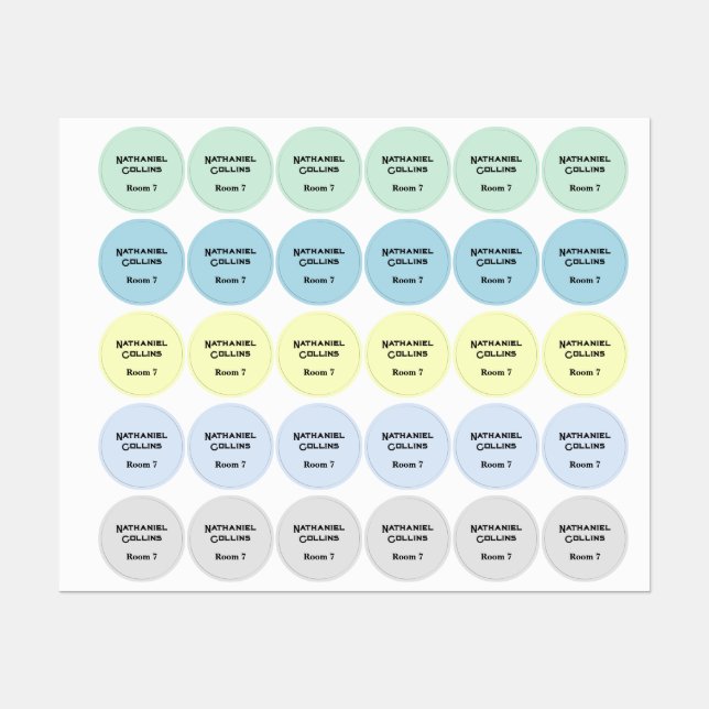 Étiquettes de nom pour vêtements de maison de retr (Feuille)