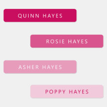 Étiquettes de nom rose