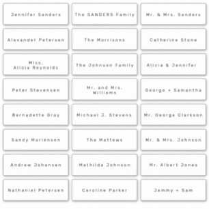 Étiquettes de noms d'invités de mariage minimalist