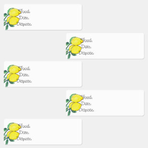 Étiquettes de nourriture au citron pour organisati