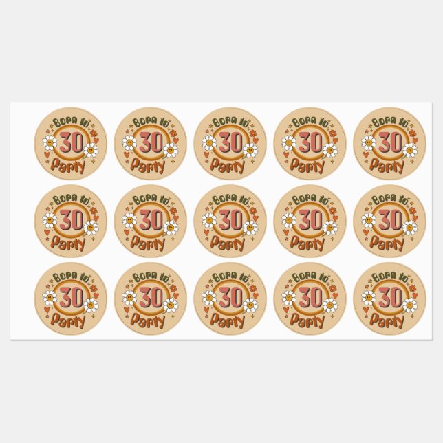 Étiquettes de nourriture et de boissons d'annivers (Feuille)