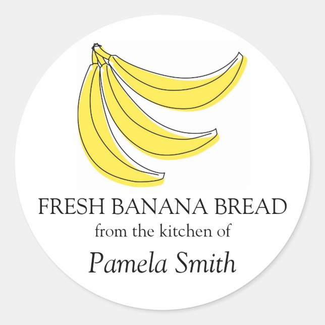 Étiquettes de pain banane, De la cuisine de... (Devant)