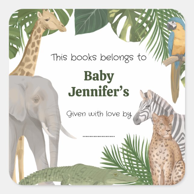 Étiquettes de papeterie Safari Tropic Wild One (Devant)