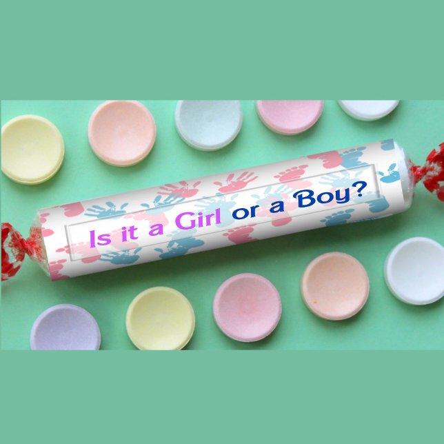 Étiquettes de papier pour Smarties de révélation d (Gender reveal, Baby Shower Smartie Candy Wrapper Label)