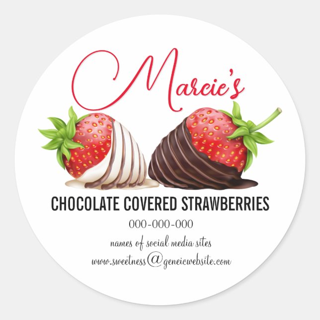 Étiquettes de paquets de fraises enrobées de choco (Devant)