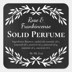 Étiquettes de parfum noir Vintage fait maison