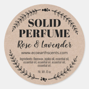 Étiquettes de parfum solides Kraft faites maison