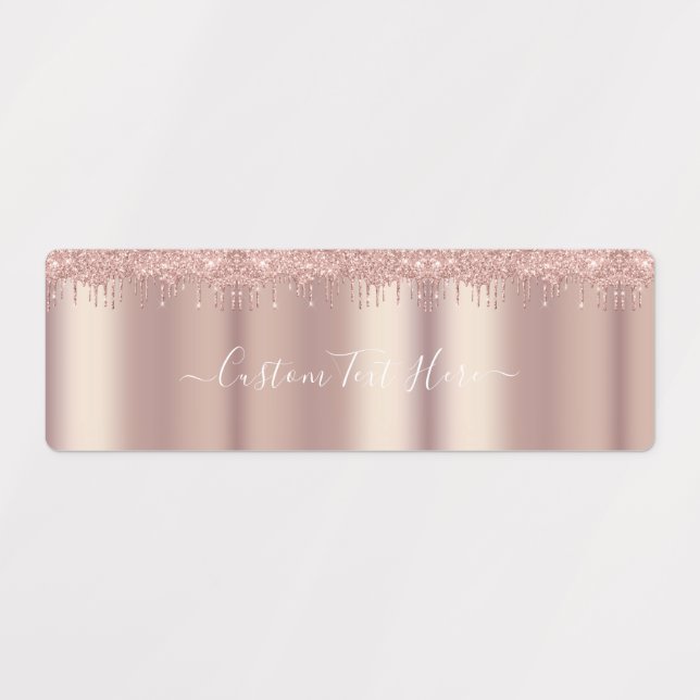 Étiquettes de Parties scintillant Gold Blush rose  (Design 1)