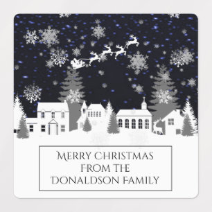 Étiquettes de pâtisserie du village de Noël