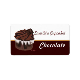 Étiquettes de petit gâteau de chocolat