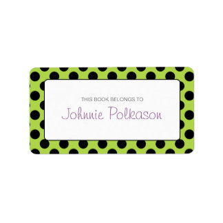 Étiquettes de plaque d'immatriculation Polka verte