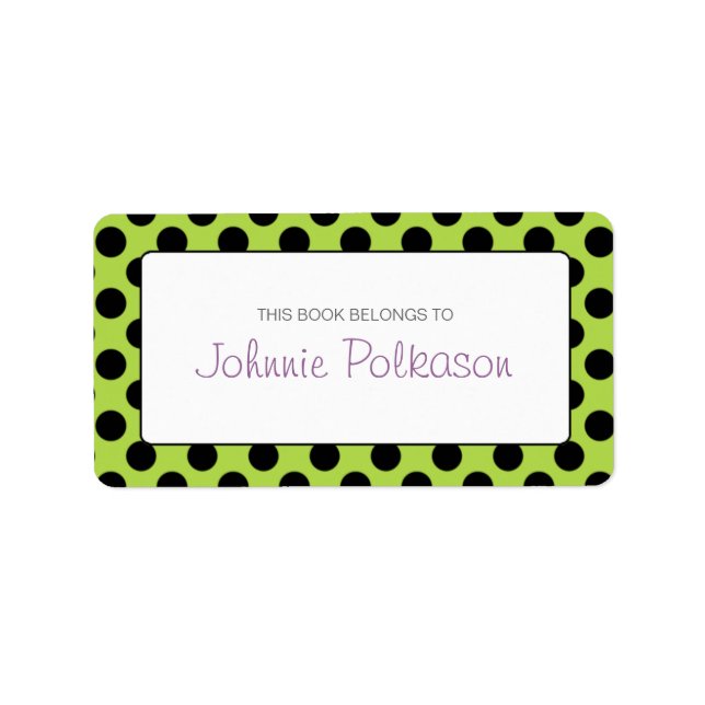 Étiquettes de plaque d'immatriculation Polka verte (Devant)