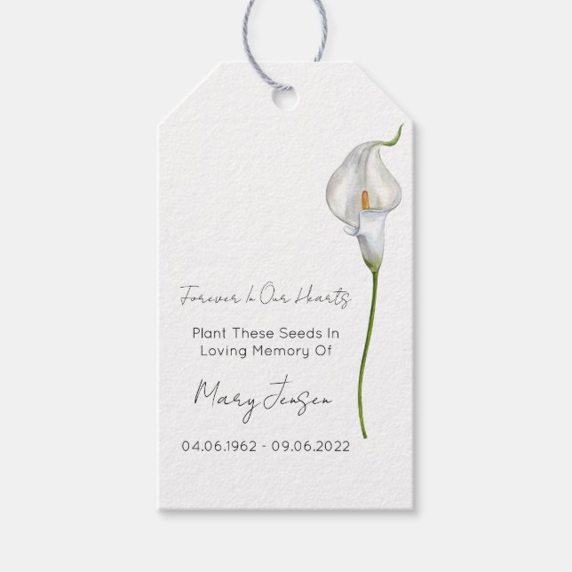 Étiquettes de pochette de graines de calla lily po (Devant)