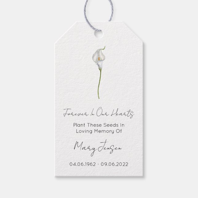 Étiquettes de pochette de graines de calla lily po (Devant)