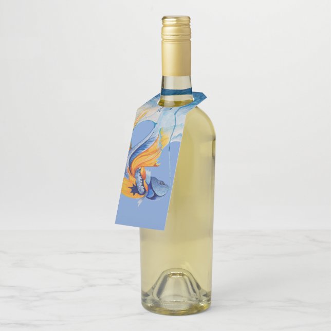 Étiquettes de porte-bouteilles en forme de poisson (Incliné)