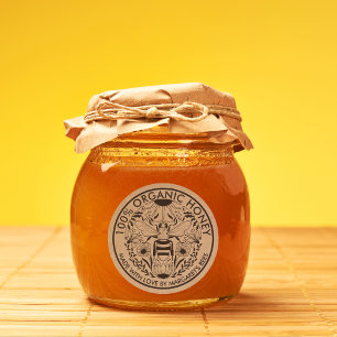 Étiquettes de pot de miel Abeille à miel Nid d'abe