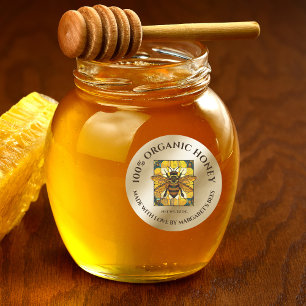 Étiquettes de pot de miel Abeille à miel Nid d'abe