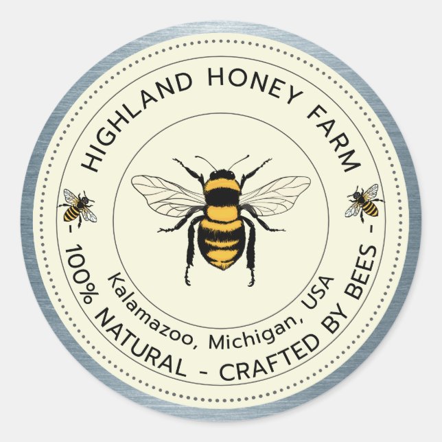 Étiquettes de pot de miel, maman abeille, étiquett (Devant)
