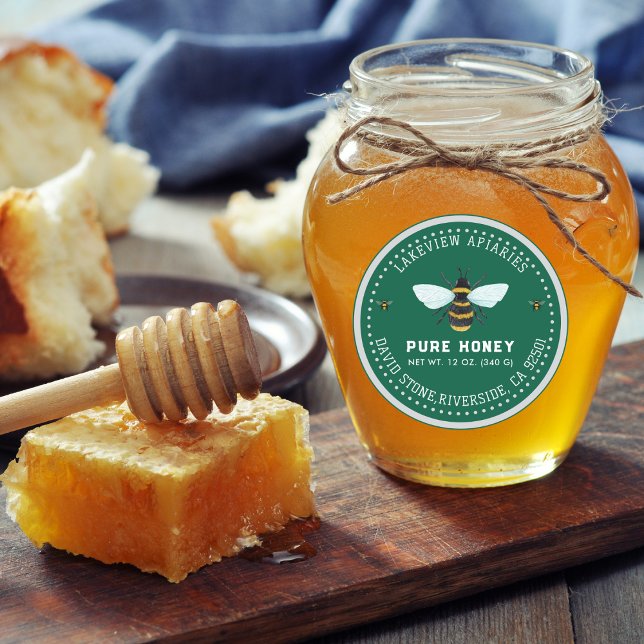 Étiquettes de pot de miel | Niveau personnalisé de (Honey Jar Square Level )