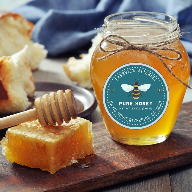 Étiquettes de pot de miel | Niveau personnalisé de (Honey Jar Square Level )