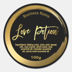 Étiquettes de potion d'amour Gold FAUX de luxe