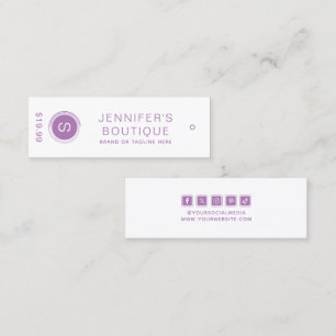 Étiquettes de prix de la boutique violet blanc