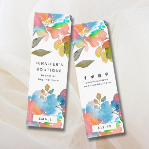 Étiquettes de prix de vêtements floraux pour petit