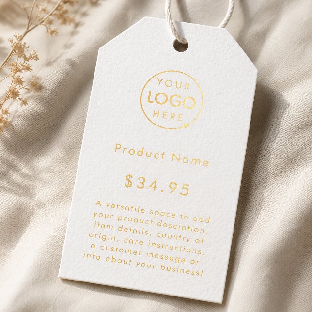 Étiquettes de prix | Étiquette de prix de produit  (Custom logo product price tags with editable pricing, item details, and business branding.)