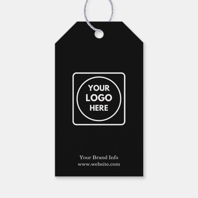 Étiquettes de prix noir | Étiquettes de logo d'ent (Devant)