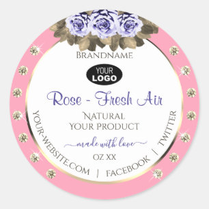 Étiquettes de produit blanches roses Logo Bijoux B