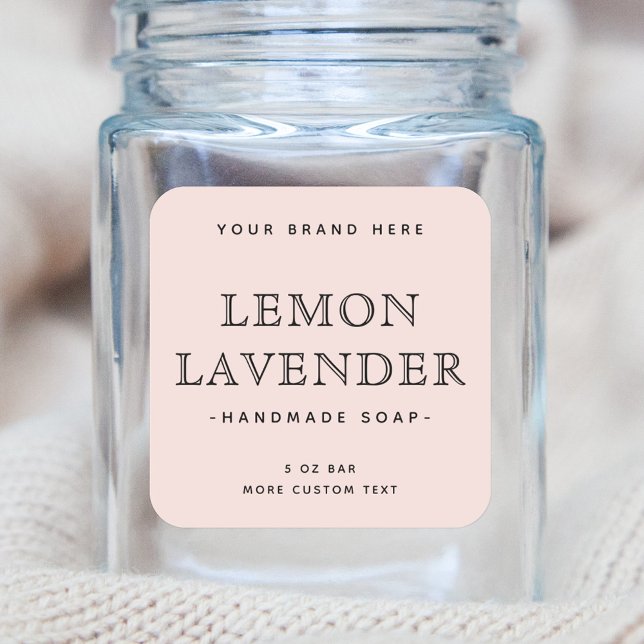 Étiquettes de produit carré rose vif élégant (Créateur téléchargé)