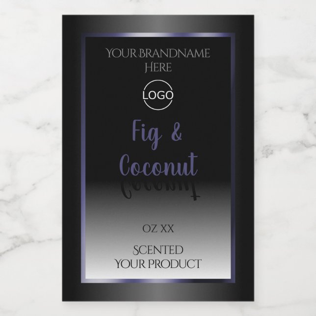 Étiquettes de produit élégantes noir blanc logo ca (Étiquettes simples)