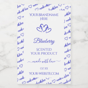 Étiquettes de produit en nuage de mots bleu blanc 